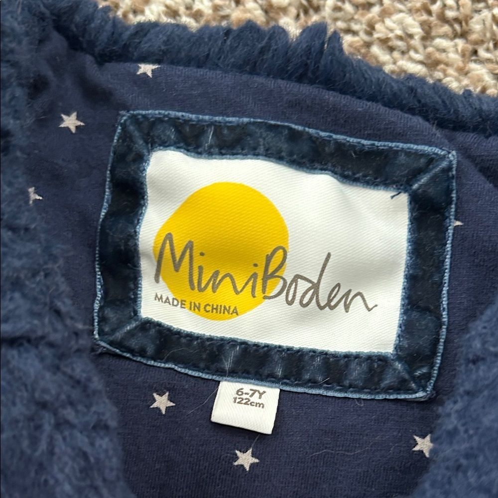Mini Boden Plush Navy Star Kids Vest - Soft Faux Fur - Picture 3 of 4